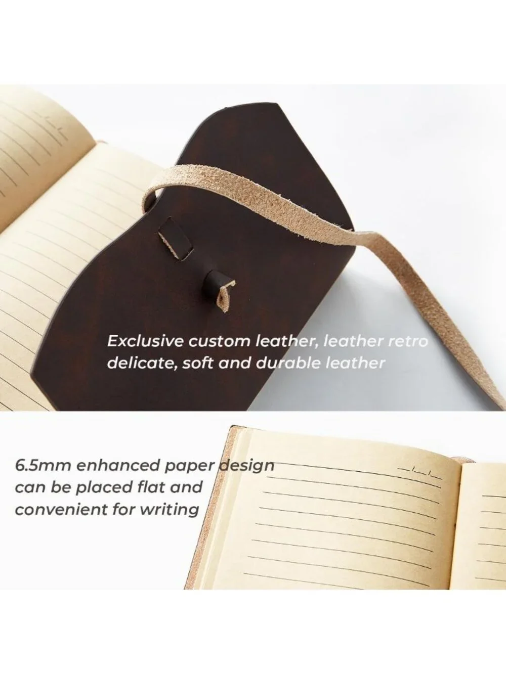 Genuine Leather Vintage Journal Notebook - 260 Pages, 5x7.1, Travel & Gift Idea